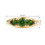Luxuriant Natural Chrome Diopside, Lab Grown Diamond 3 Stone Ring Sterling Silver  1.331  Ct._8706441_5