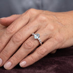 Luxuriant Blue Zircon, Lab Grown Diamond Ring in Rhodium OverlaySterling Silver  1.540  Ct._8706681_1
