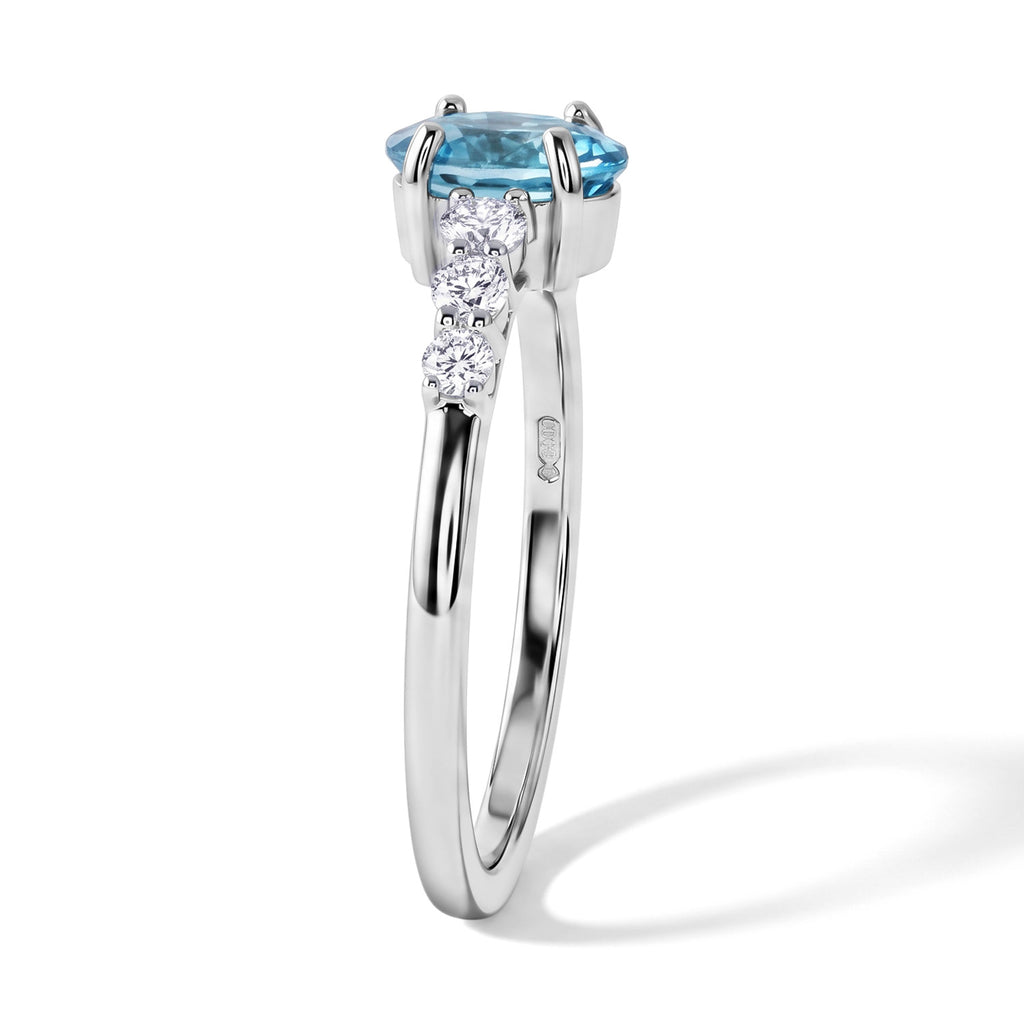 Luxuriant Blue Zircon, Lab Grown Diamond Ring in Rhodium OverlaySterling Silver  1.540  Ct._8706681_3