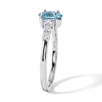 Luxuriant Blue Zircon, Lab Grown Diamond Ring in Rhodium OverlaySterling Silver  1.540  Ct._8706681_3