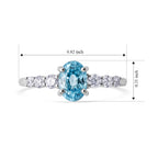 Luxuriant Blue Zircon, Lab Grown Diamond Ring in Rhodium OverlaySterling Silver  1.540  Ct._8706681_5