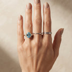 Luxuriant 9K Yellow Gold AAA Blue Zircon, Lab Grown Diamond GH, SI Ring, Gold Wt.2.25 Gms  3.930  Ct._8706691_2