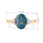 Luxuriant 9K Yellow Gold AAA Blue Zircon, Lab Grown Diamond GH, SI Ring, Gold Wt.2.25 Gms  3.930  Ct._8706691_5
