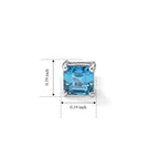 D'Joy - Blue Zircon Solitaire Stud Earring with Push Back in Rhodium Overlay Sterling Silver 2.00 Ct._8706725_5