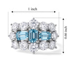 D'Joy Blue Zircon, Moissanite Ring in Rhodium OverlaySterling Silver  5.850  Ct._8706757_5