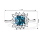 Luxuriant Blue Zircon, Lab Grown Diamond Ring in Rhodium OverlaySterling Silver  1.800  Ct._8706766_5