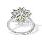 Luxuriant Natural Chrome Diopside, Lab Grown Diamond Cluster Ring in Rhodium OverlaySterling Silver  2.165  Ct._8706847_4