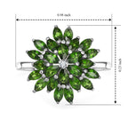 Luxuriant Natural Chrome Diopside, Lab Grown Diamond Cluster Ring in Rhodium OverlaySterling Silver  2.165  Ct._8706847_5