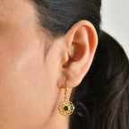 D'Joy Natural Chrome Diopside, White Zircon Solitaire Stud Push Post Earring Sterling Silver  0.618  Ct._8706902_1
