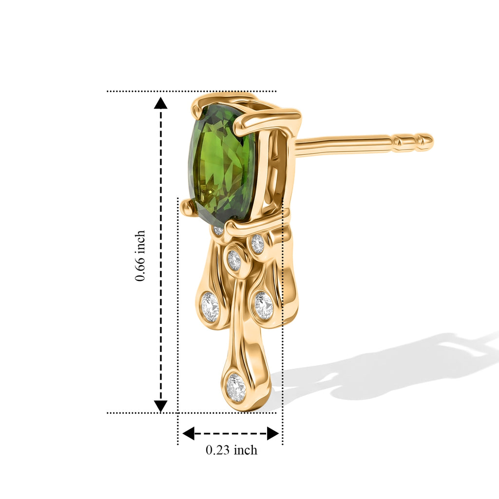 D'Joy Natural Chrome Diopside, Moissanite Dangling Earring Sterling Silver  1.530  Ct._8706903_4