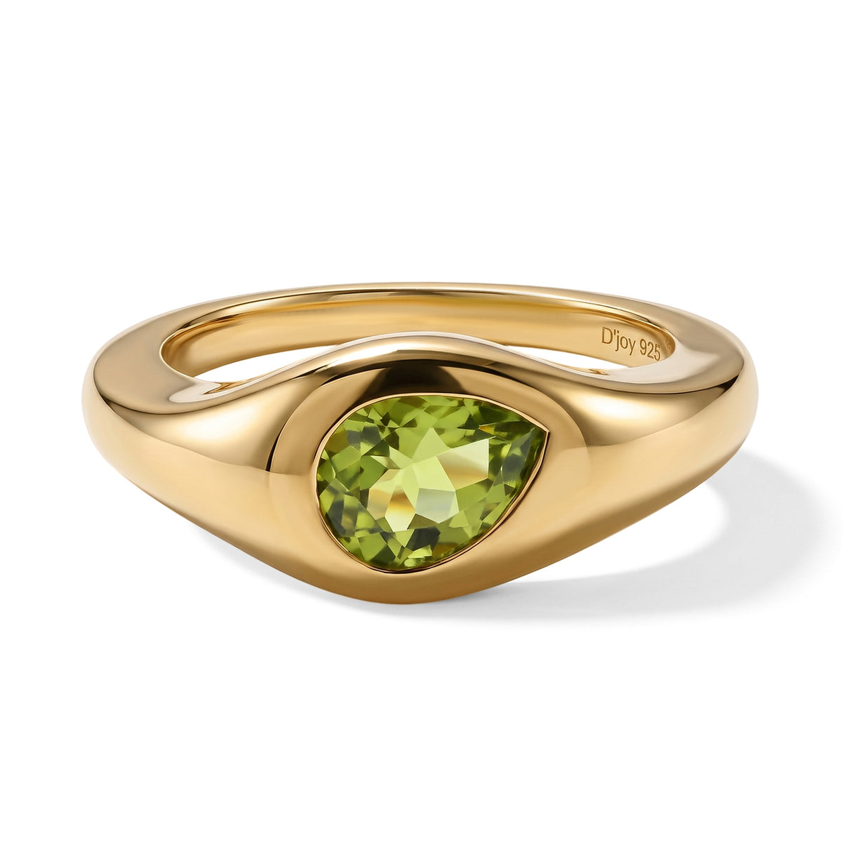 D'Joy - Natural Hebei Peridot Solitaire Ring in Yellow Gold Plated Sterling Silver 1.20 Ct. V32569115 0
