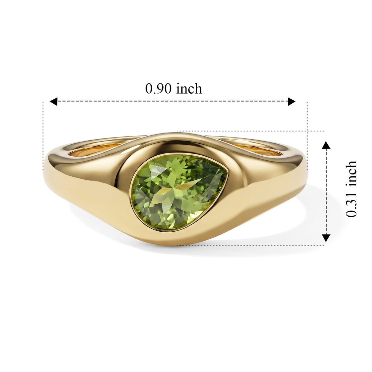 D'Joy - Natural Hebei Peridot Solitaire Ring in Yellow Gold Plated Sterling Silver 1.20 Ct. V32519282 6