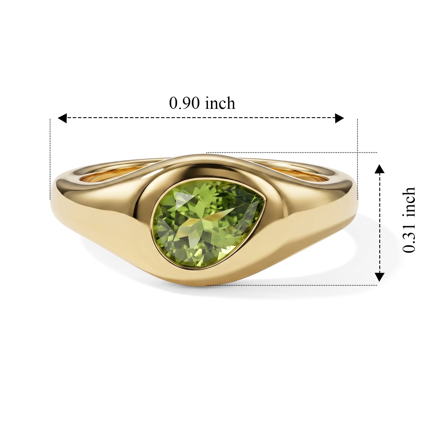 D'Joy - Natural Hebei Peridot Solitaire Ring in Yellow Gold Plated Sterling Silver 1.20 Ct. V32513676 6