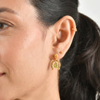 D'Joy - Peridot & Citrine Dangling Earring with Push Post in Yellow Gold Plated Sterling Silver 2.00 Ct._8707406_2