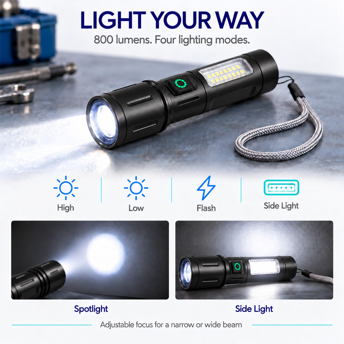 LIVMORE Flashlights and Torchlight (Size - One Size) - Black &amp; Black 8707647 1