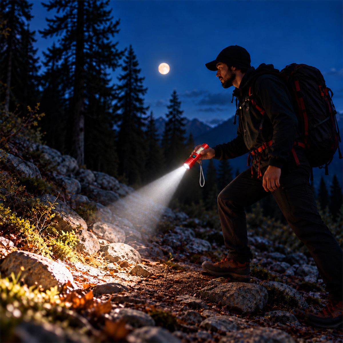 Rechargeable 800 Lumen Tactical LED Torch with COB Side Light ...