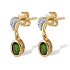 D'Joy - Natural Chrome Diopside & White Zircon Dangling Earring with Push Post in Yellow Gold Plated Sterling Silver 1.20 Ct._8707905_3