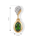 D'Joy - Natural Chrome Diopside & White Zircon Dangling Earring with Push Post in Yellow Gold Plated Sterling Silver 1.20 Ct._8707905_4