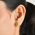 D'Joy - Peridot & White Topaz Earring with Push Post in Yellow Gold Plated Sterling Silver 2.26 Ct._8707907_1