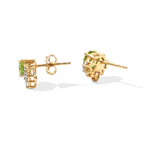 D'Joy - Peridot & White Topaz Earring with Push Post in Yellow Gold Plated Sterling Silver 2.26 Ct._8707907_3