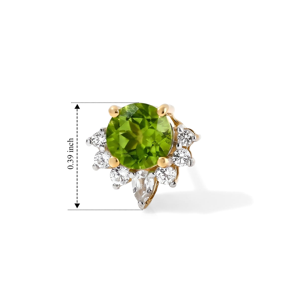 D'Joy - Natural Hebei Peridot &amp; White Topaz Earring with Push Post in Yellow Gold Plated Sterling Silver 2.26 Ct. V32513450 5