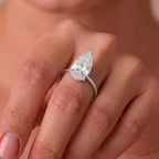 Luxuriant - 14K White Gold IGI Certified VS/G Lab Grown Diamond Pear Cut Solitaire Ring 5.00 Ct._8707959_1