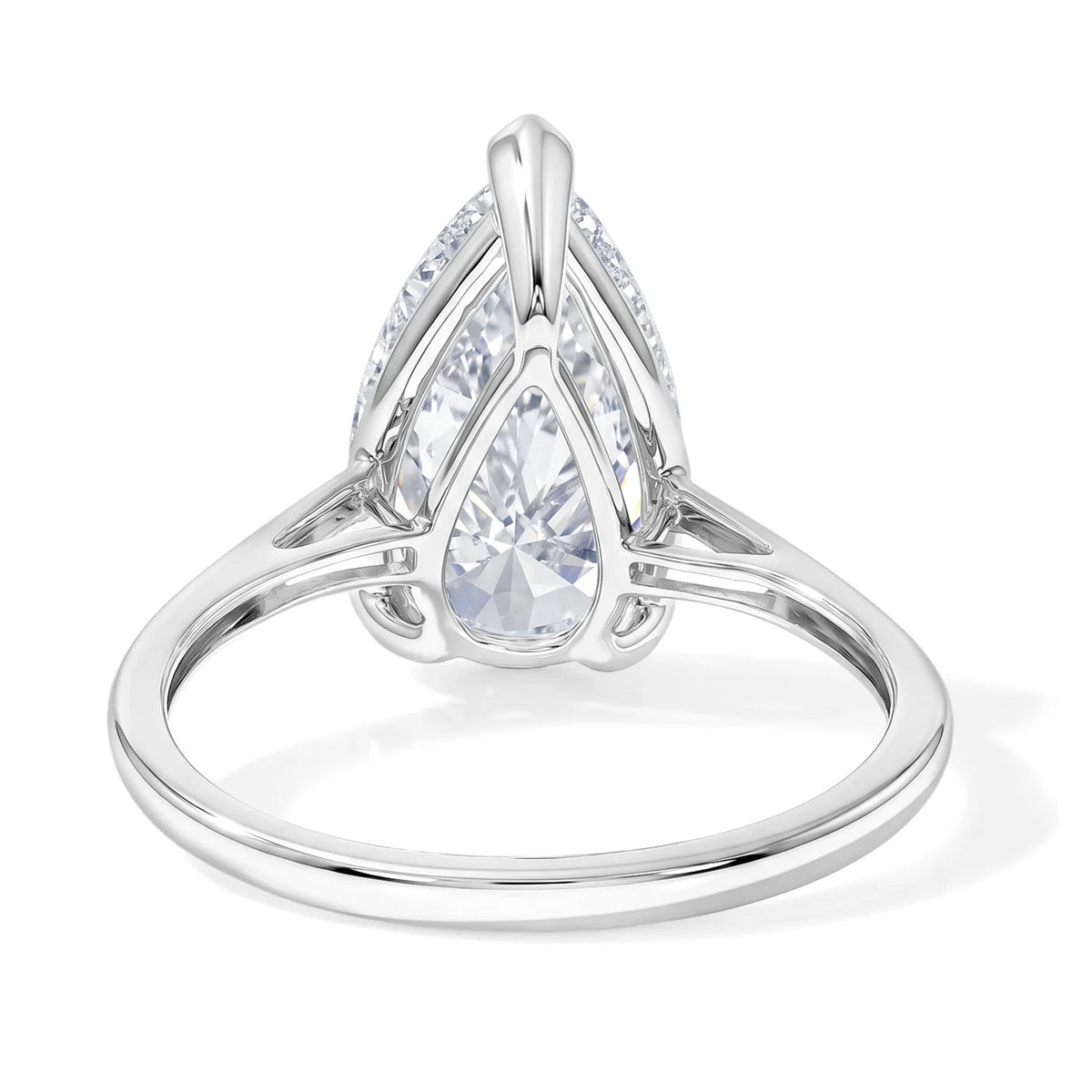 Luxuriant - 14K White Gold IGI Certified VS/G Lab Grown Diamond Pear Cut Solitaire Ring 5.00 Ct. 8707959 4
