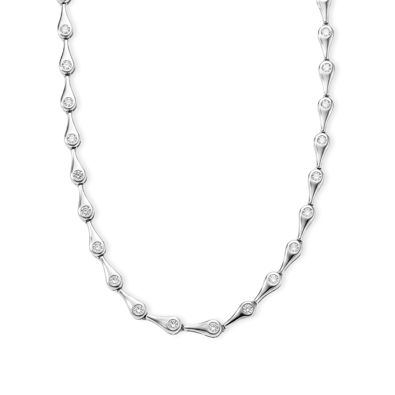 Lucy Q - SGL Certified Lab Grown Diamond (SI-G-H) Station Necklace (Size - 20) in Rhodium Overlay Sterling Silver 5.00 Ct, Silver Wt. 22.00 Gms 8708127 0