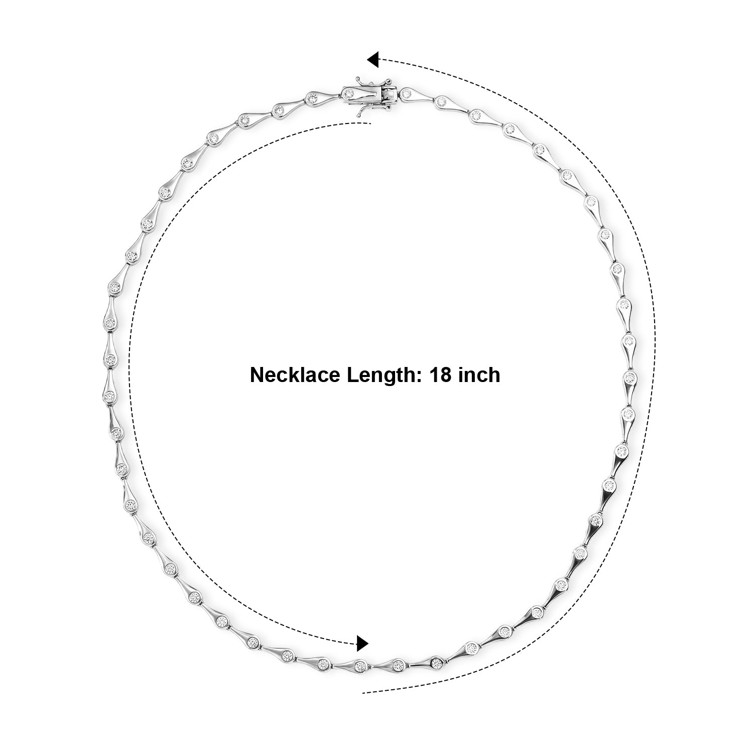 Lucy Q - SGL Certified Lab Grown Diamond (SI-G-H) Station Necklace (Size - 20) in Rhodium Overlay Sterling Silver 5.00 Ct, Silver Wt. 22.00 Gms 8708127 3