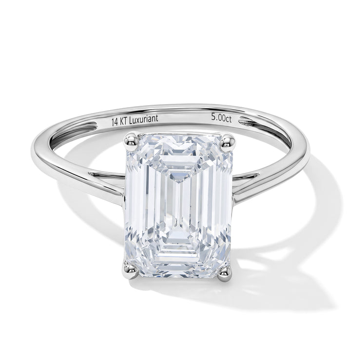 Luxuriant 14K White Gold IGI Certified VS-G Emerald Cut Lab Grown Diamond Ring 5.00 Ct. 8708162 1