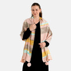 La Marey Signature Printed Scarf (Size - One Size) - Pink Yellow_8708225