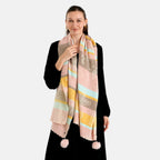 La Marey Signature Printed Scarf (Size - One Size) - Pink Yellow_8708225_2