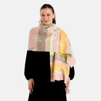 La Marey Signature Printed Scarf (Size - One Size) - Pink Yellow_8708225_3