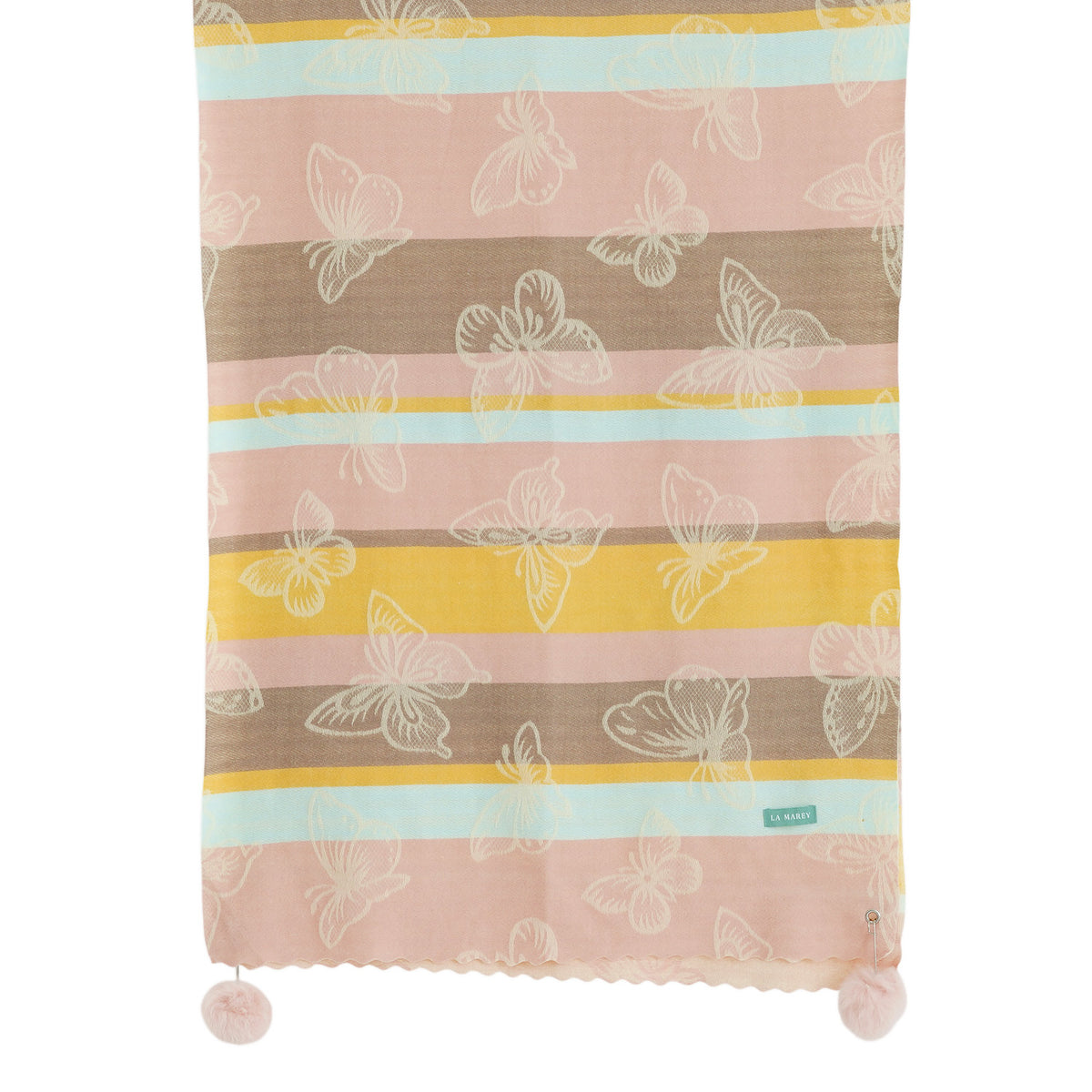 La Marey Signature Printed Scarf (Size - One Size) - Pink Yellow 8708225 6