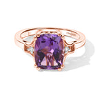 D'Joy Rose De France Amethyst, White Zircon Solitaire Ring in Rose GoldSterling Silver  2.910  Ct._8708700