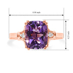 D'Joy Rose De France Amethyst, White Zircon Solitaire Ring in Rose GoldSterling Silver  2.910  Ct._8708700_5