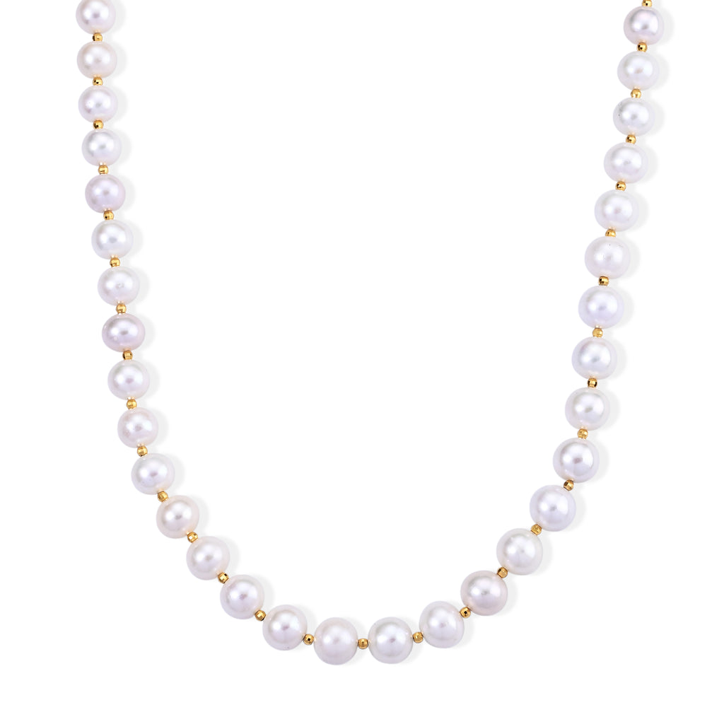 LIMTED EDITION - Rare AAAA White Edison Pearl (11-13mm)  Necklace (Size - 20) in Yellow Gold Plated Sterling Silver 400.00 Ct._8708942