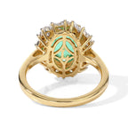Luxuriant - Lab Grown Columbian Emerald & Lab Grown Diamond (SI/G-H) Halo Ring in 18K Vermeil Yellow Gold Plated Sterling Silver 3.05 Ct._8708988_4