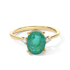 D'Joy - Colombina Colour Emeraldine Quartz & White Zircon Ring in Yellow Gold Plated Sterling Silver 2.43 Ct._8709200