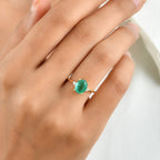 D'Joy - Colombina Colour Emeraldine Quartz & White Zircon Ring in Yellow Gold Plated Sterling Silver 2.43 Ct._8709217_1