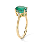 D'Joy - Colombina Colour Emeraldine Quartz & White Zircon Ring in Yellow Gold Plated Sterling Silver 2.43 Ct._8709217_2