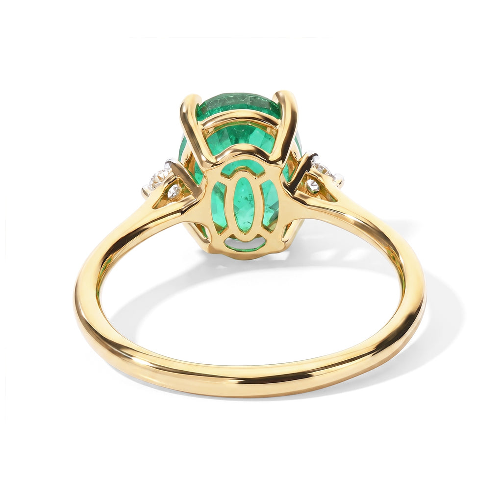 D'Joy - Colombina Colour Emeraldine Quartz & White Zircon Ring in Yellow Gold Plated Sterling Silver 2.43 Ct._8709217_3