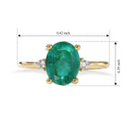D'Joy - Colombina Colour Emeraldine Quartz & White Zircon Ring in Yellow Gold Plated Sterling Silver 2.43 Ct._8709217_4