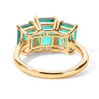 D'Joy - Colombian Colour Emeraldine Quartz Trilogy Ring in Yellow Gold Plated Sterling Silver 3.57 Ct._8709309_3