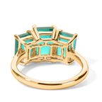 D'Joy - Colombian Colour Emeraldine Quartz Trilogy Ring in Yellow Gold Plated Sterling Silver 3.57 Ct._8709316_3