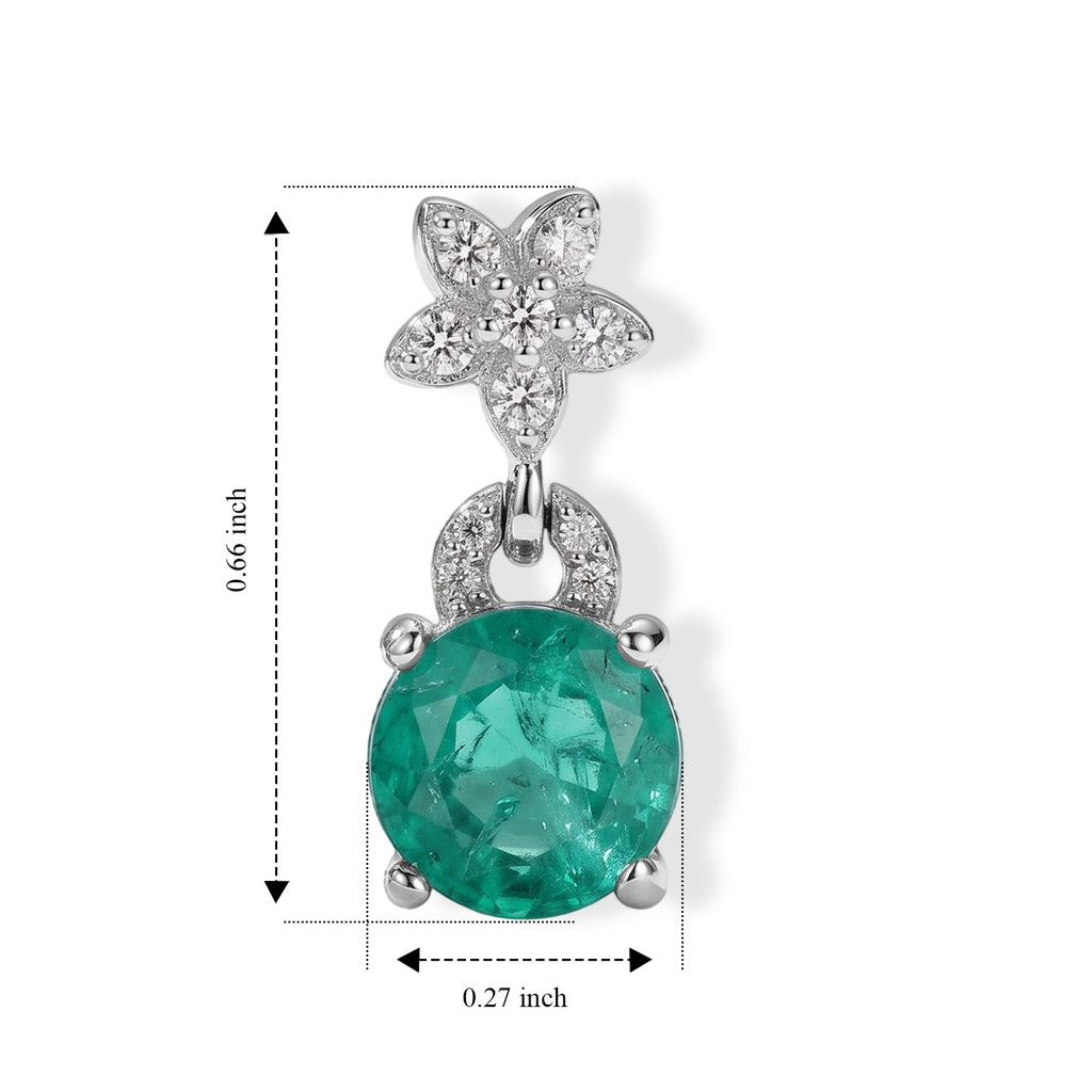 D'Joy - Colombina Colour Emeraldine Quartz & White Zircon Dangling Earring with Push Back in Platinum Overlay Sterling Silver 3.78 Ct._8709318_4