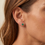D'Joy - Colombina Colour Emeraldine Quartz Solitaire Stud Earring with Push Back in Platinum Overlay Sterling Silver 3.53 Ct._8709359_1