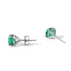 D'Joy - Colombina Colour Emeraldine Quartz Solitaire Stud Earring with Push Back in Platinum Overlay Sterling Silver 3.53 Ct._8709359_2