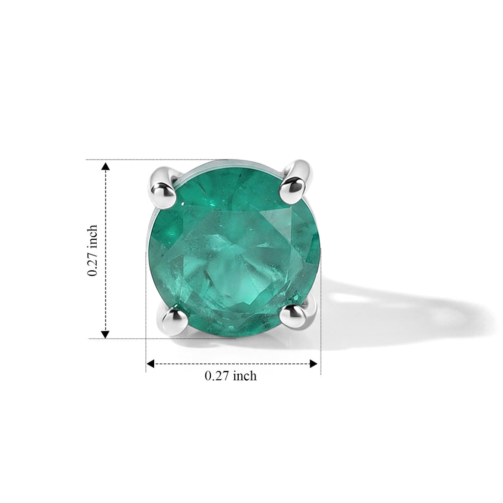 D'Joy - Colombina Colour Emeraldine Quartz Solitaire Stud Earring with Push Back in Platinum Overlay Sterling Silver 3.53 Ct._8709359_3