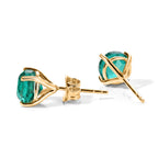 D'Joy - Colombina Colour Emeraldine Quartz Solitaire Stud Earring with Push Back in Yellow Gold Plated Sterling Silver 3.53 Ct._8709360_2